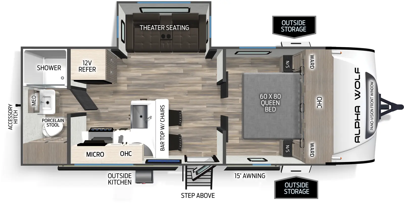Alpha Wolf 21RB Floorplan